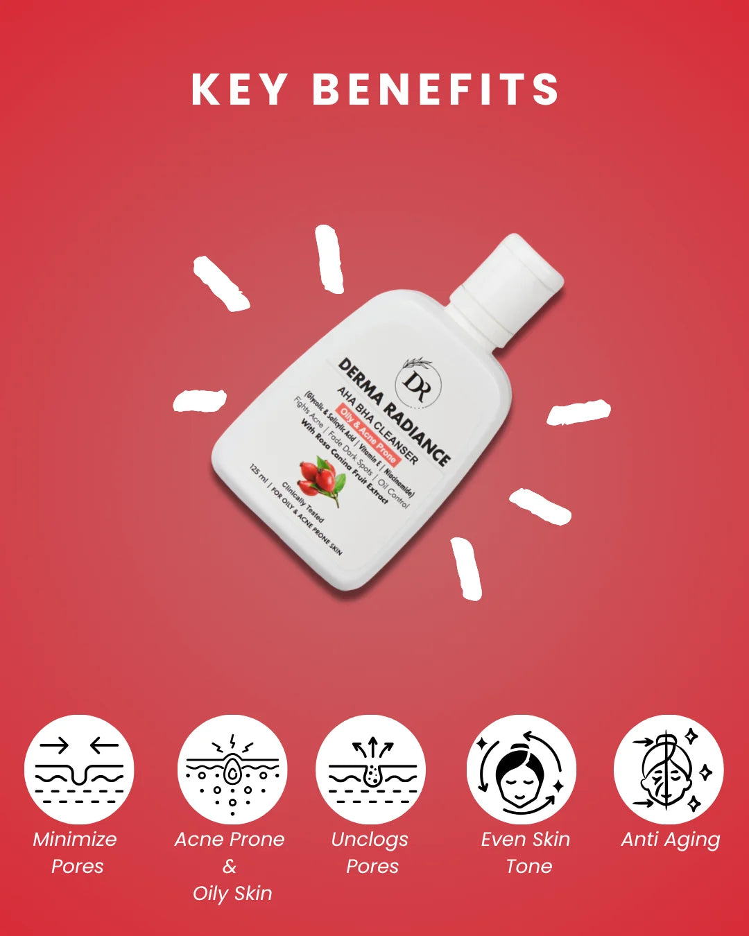 Derma Radiance AHA BHA Cleanser – 125ml