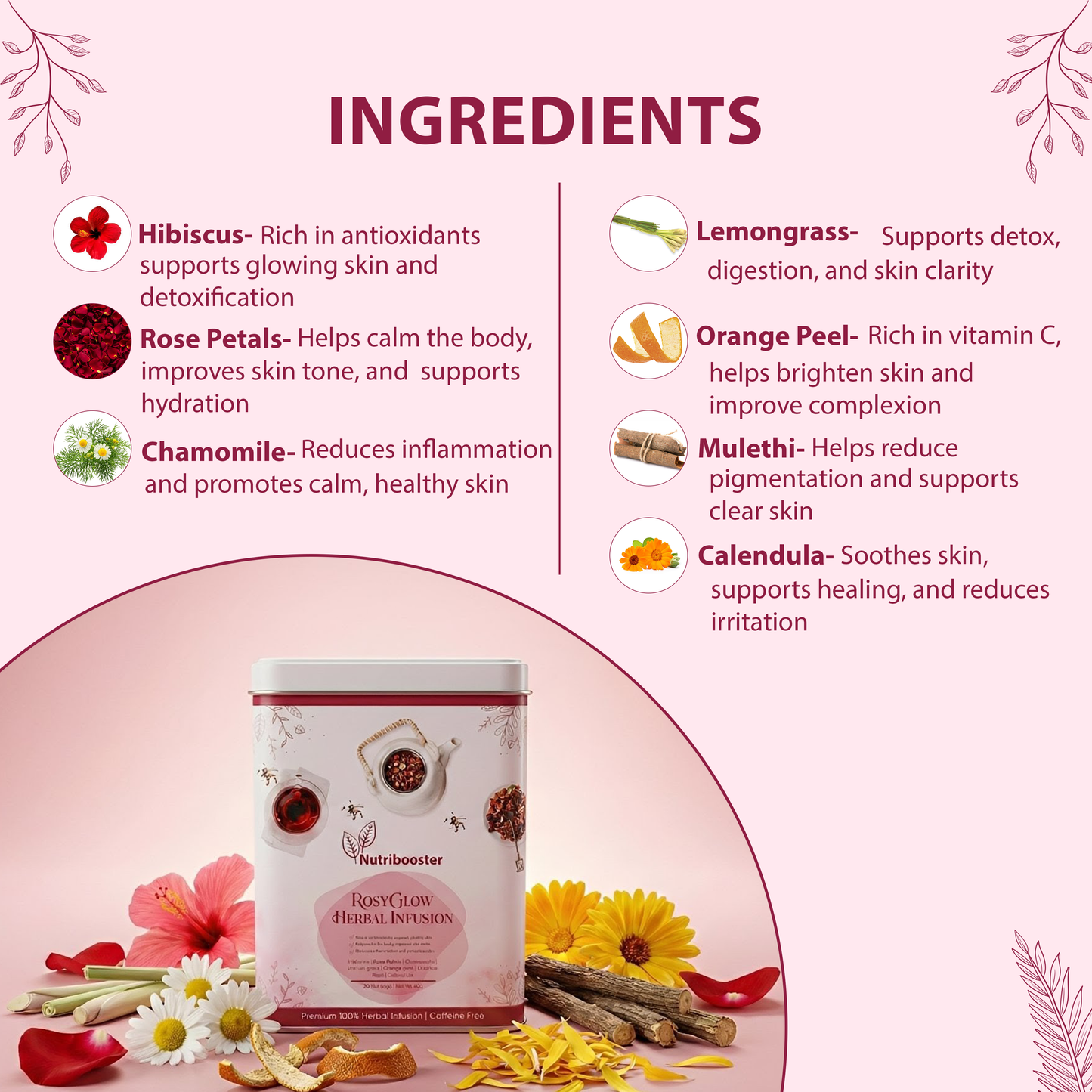 RosyGlow Herbal Infusion